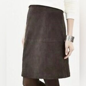 NEW J Jill Women Size 14 Pencil Skirt‎ Chocolate Brown Faux Suede Officecore